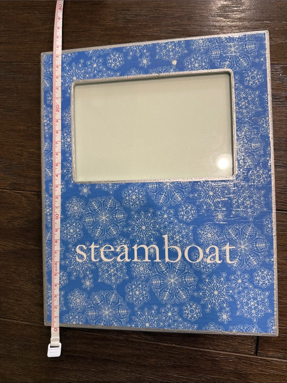 Ski Steamboat Colorado Blue Snowflake Picture Frame 4x6